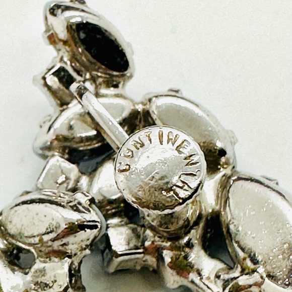 Blue Deco Signed Rhinestone Vintage Earrings - Picture 6 of 17